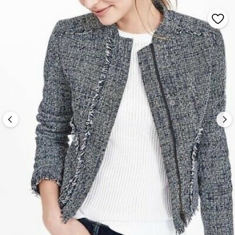 Banana Republic Raw Hem Tweed Moro Blazer. New With Tags